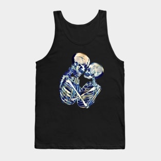 Skeleton in love, style big wave japan painting, love is forever, valentine's day Tank Top